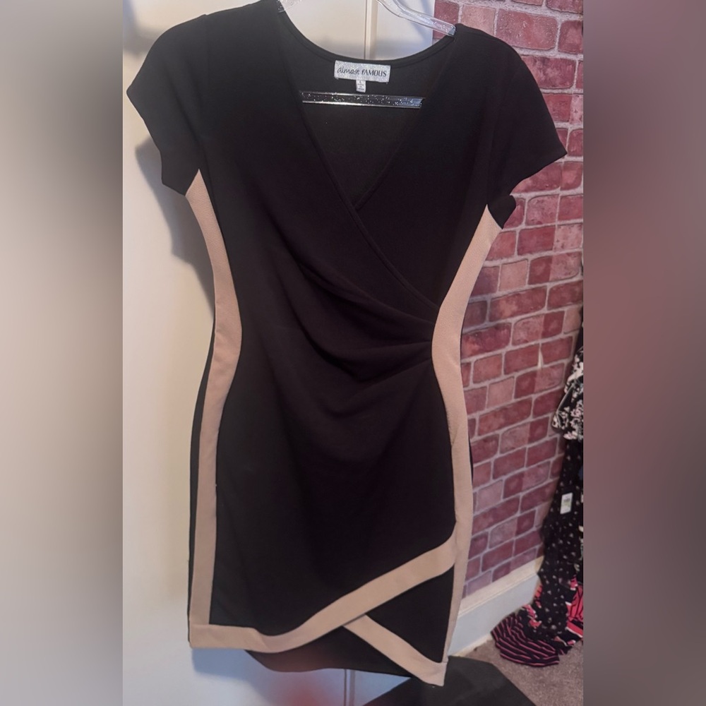 Almost Famous Black and Tan Mini Dress